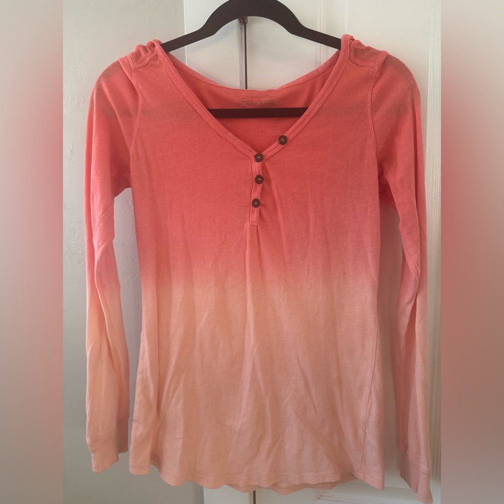 Maurices Coral Ombre Hooded Sweatshirt